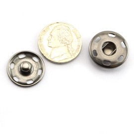 RuiLing 20Sets 19mm Copper Sew on Snaps Buttons Press Button Fasteners Gun Color for Clothing, Hat, Bag, Jackets, Jeans, Shirts, Windbreakers