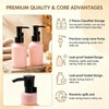 2 Pack 2oz Empty Matt Pink Glass Pump Bottles, Refillable