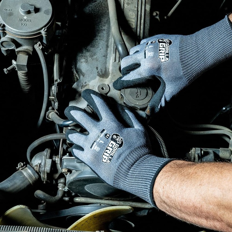 Gorilla Grip A1 Precision Grip, Cut Resistant Work Gloves, Nitrile
