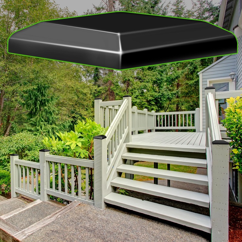 TonGass (6-Pack, Black) True I.D. 6x6" Wood Fence Post Caps,
