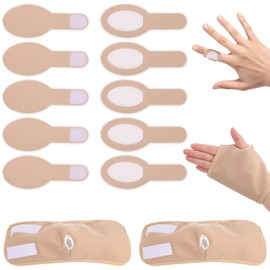 10pcs Castor Oil Finger Wraps & 2pcs Castor Oil Pack for Hands, Soft Cotton Castor Oil Thumb Wraps Comfort Wrap Castor Oil Wrap Pad Replacement for Relaxation