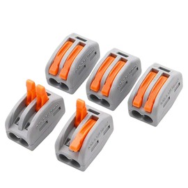 smseace 25 Pcs 2 Port Lever Wire Nut Conductor Compact Wire Connectors Fast Connection Terminal Suitable for Multiple Types of Wires