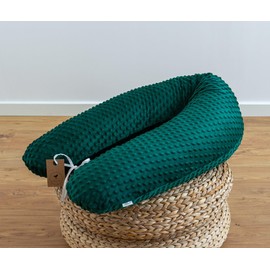 LOOLAY Pregnancy Pillow - Nursing Pillow 190 cm - Side Sleeper Pillow 100% Minky - with Removable Cover - Ergonomic Pregnant Pillow for Sleeping (Green)