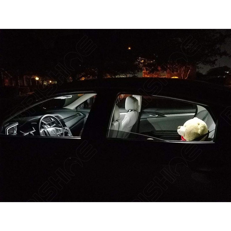 BRISHINE White Interior LED Lights Kit for Honda Civic 2016
