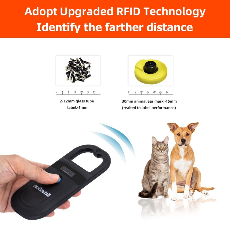 NetumScan Upgraded Pet Microchip Reader Scanner, 256 Data Storage Animal