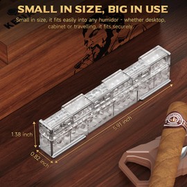 KEJIAR Cigar Humidifier, 2-Piece Slide Controlled Humidity Release Crystal Gel Cigar Humidor Humidifier, Reusable Humidor Accessories, Ideal Cigar Accessories for Men Gift Set