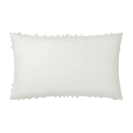 King Rose 3D Handmade Flower Accent Throw Pillow Cover Home Decorative Cushion Cover Super Soft Pillow Case for Sofa Couch Bed Living Room 12 x 20 Inches Solid Suede Creamy White