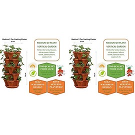 Mr. Stacky 5-Tier Strawberry Planter Pot, 5 Pots (2-(Pack))