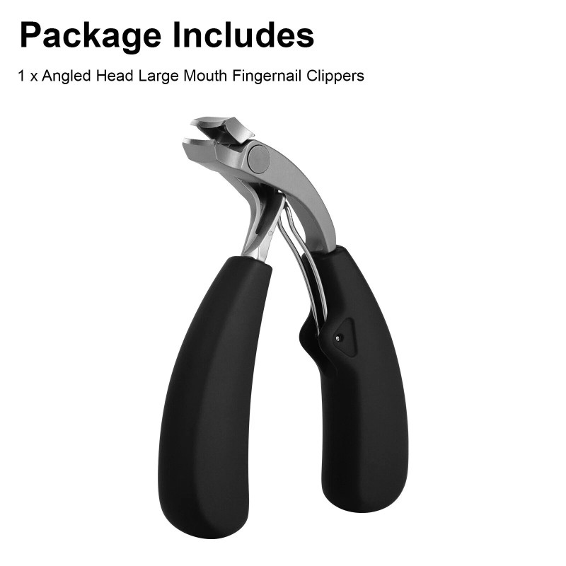 Professional Toenail Clipper for Thick Nail Angled Head Large Mouth