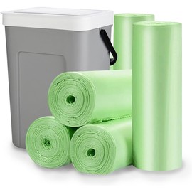Biodegradable Trash Bags - 13 Gallon Durable Garbage Bag [100 Count], Perfect for Tall Trash Cans Green Thicken Recycling Bin Bags for Kitchen, Bathroom, Camping, Office, Car