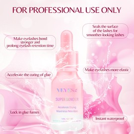 VEYES INC VEYES INC Super Lash Bonder for Eyelash Extensions. Glue Accelerator, Lash Sealant, Adhesive Companion, Reducing Glue Fumes and Extending Eyelash Retention Time. Professional Eyelash Supplies 15ml