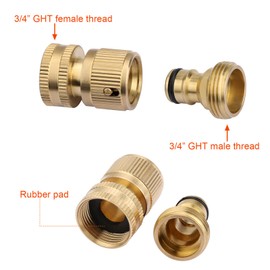 Brass Garden Hose Connection 3/4 Inch Brass Hose Connector Hose Coupling Thread Tap Adapter