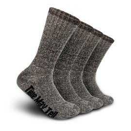 Time May Tell Mens Merino Wool Hiking Cushion Socks Thermal Warm Crew Winter Boot Socks Pack (Brown(2 pairs), US Size 9-13)