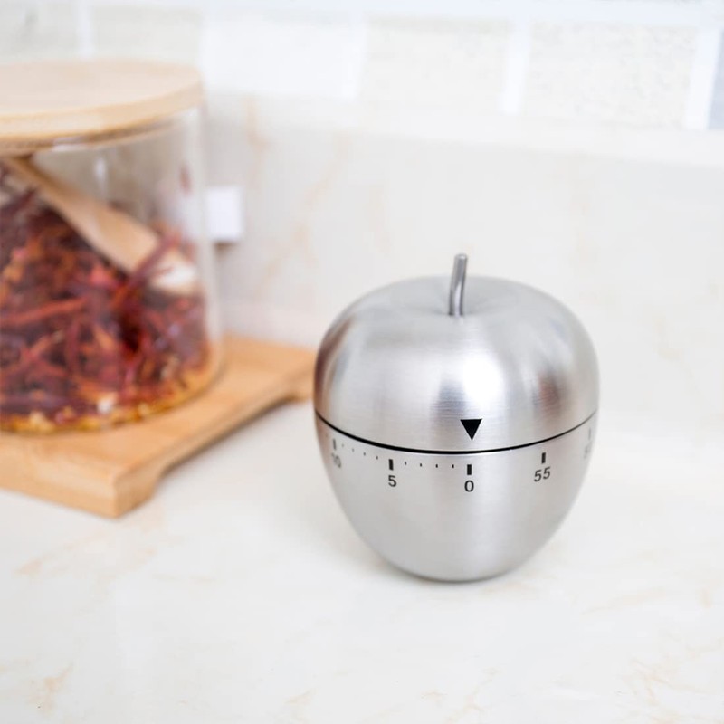 Kitchen Timer Cute Manual Stainless Steel Mechanical Rotating Alarm 60