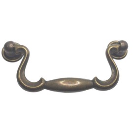 Universal Hardware Vintage Cabinet Brass Handle Drawer Drop Swan Neck Handles Brass 644-07