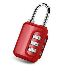 IEBTAWN 1 x Tsa Suitcase Lock, 4-Digit Combination Lock for Luggage, Cable Lock for Travel Suitcases, Bags, Gun Cases and Lockers, Red