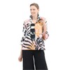 Damee Chic Pink Animal Print Button Jacket- 4960