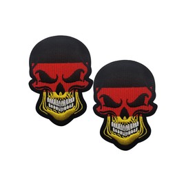 2 PCS AliPlus Germany Flag Patches Skull Patches Embroidered Tactical Military Morale Patch Hook and Loop