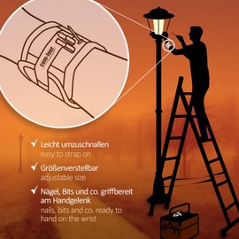 com-four® 3 x Magnetic Bracelet for Craftsmen with 3 Strong Magnets - Magnetic Bracelet for Screws, Nails, Bits and Tools - Gift for DIY Enthusiasts