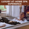 Teak Bathtub Caddy Tray Foldable Bath Table Tray with Book