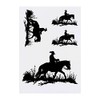 4 x 'Cowboy On Horse' Temporary Tattoos - Water Resistant,