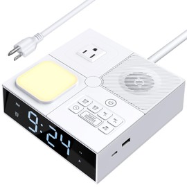 White Noise Sound Machine with Dual Alarm Clock - Soft Night Light 41 Non Looping Sounds USB Port Charger 3 Timers Memory Function 31 Adjustable Volume Sleep Sound Machine for Adult & Home Bedroom