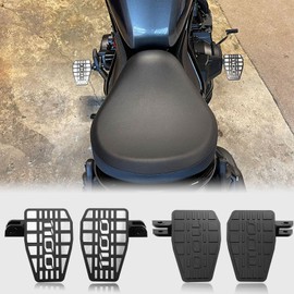 WOOGA Motorcycle Rider CNC Enlarge Footrests Foot Rest Pegs Wide Pedals fit for Ho&n&da Rebel CMX 1100 CMX1100/DCT Accessories 2021 2022 2023 2024 2025 (Black)