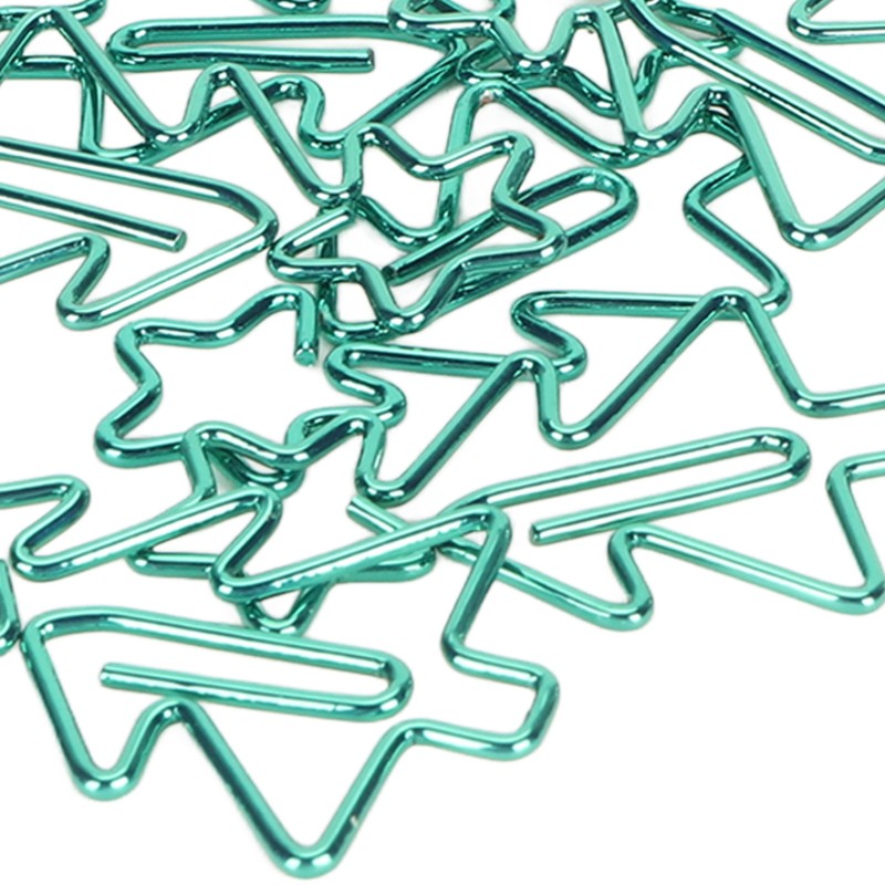 100pcs Paper Clips Prevent Slip Cute Christmas Tree Shaped Decorative