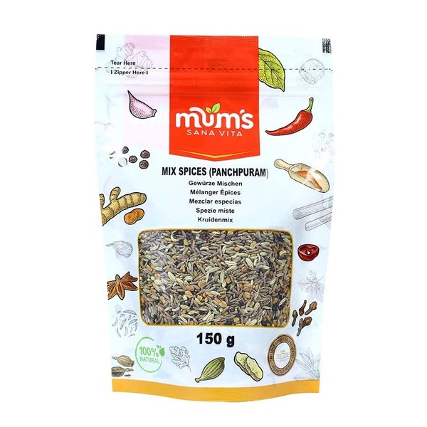 Mum's Premium Mixed Spices Panchpuran (Five Mixed Whole Spices - Panch Puran, panchphoran) 150g