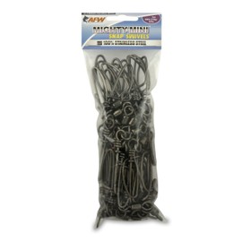 American Fishing Wire Mighty Mini Snap Swivels (100-Percent Stainless Steel), Black Color, Size 2/0, 450 Pound Test, 50-Pieces