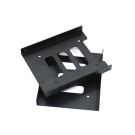 Dual SSD Mounting Bracket, 2.5 to 3.5 Internal Hard Drive Adapter, SSD HDD Drive Bays Metal Mounting Holder Kit (Pack of 2) (Black, 10.3*11.4*1.2CM)