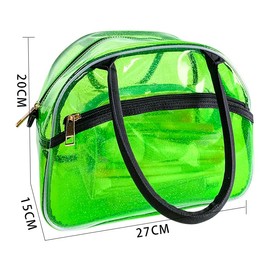 Fashion transparent jelly PVC waterproof messenger bag handbag for beach, shopping (D6017-4)