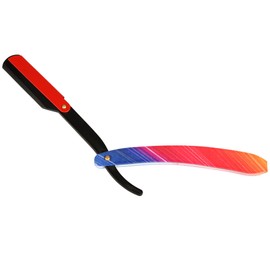 Professional Straight Edge Razor for Men with 100-Pack Replaceable Derby Blades Barber Single Blade Shaving Razor -navajas para barbero (Rainbow)