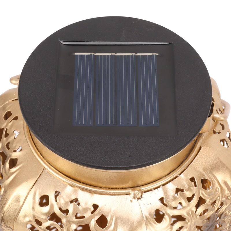 5730LED Hanging Lamp Solar Powered IP44 Waterproof Hex Hollow Lantern