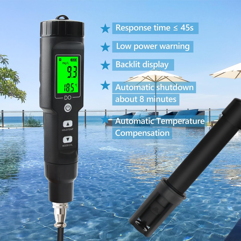 Rowyet Dissolved Oxygen Meter with ATC,Portable Dissolved Oxygen Test Kit