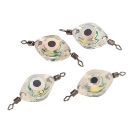4 Pcs LED Fishing Lures, LED Underwater Fishing Lures, Fishing Lure Light Multipurpose Water Triggered Double Rotation Clasp Fishing Lure Light for Saltwater Freshwater