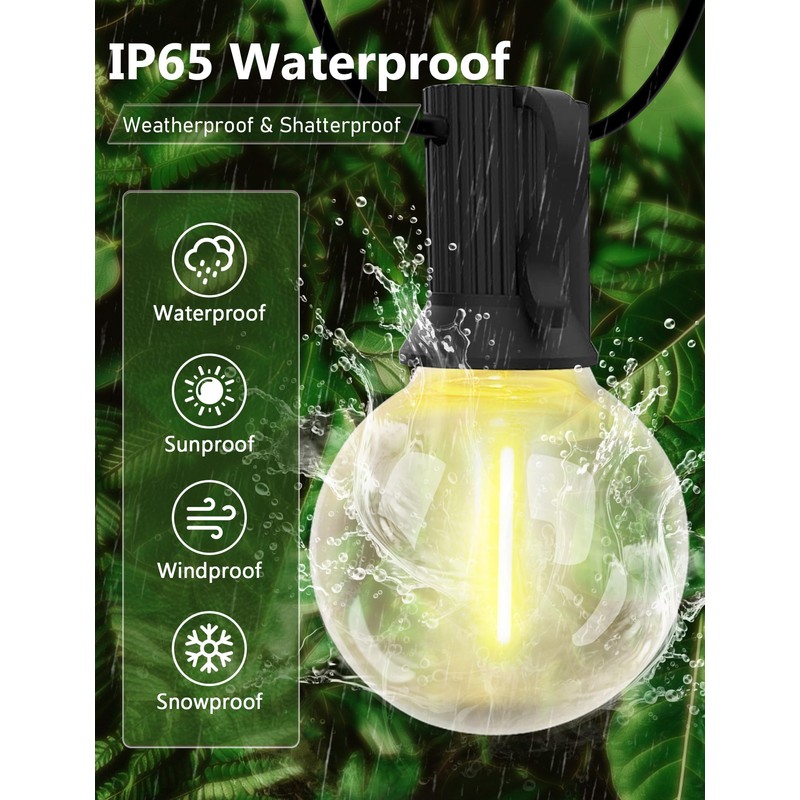 G40 Edison Clear Replacement Bulbs, 0.6W Shatterproof Light Bulbs for