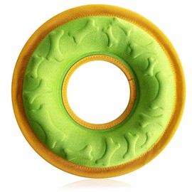 HeiPen Dog Frisbee Toy-Watherproof Floating Disc for Aquatic Play & Convertible Dog Bowl, Durable Nylon Fetch Toy for Easy Catch,Outdoor Training and Feeding (Green)