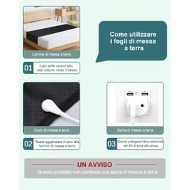 CkeyiN Pro Grounding Mat for Bed, Improving Sleep Quality with Grounding Sheet, Grounding Bed Sheet to Increase Energy, Grounding Mat 68 x 198 cm, Black