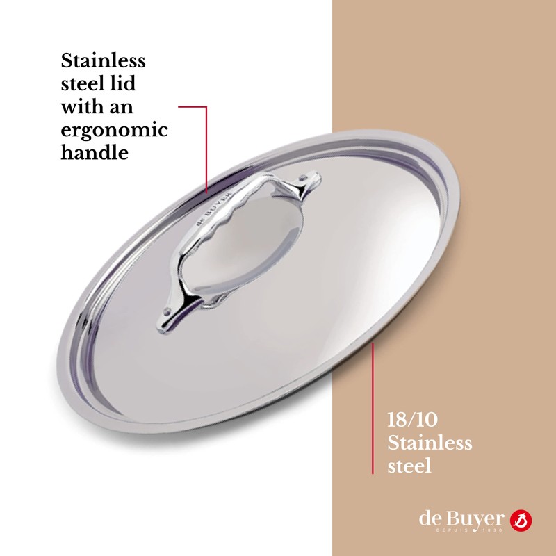 De Buyer 3709.14 Affinity Stainless Steel Lid, 14 cm Diameter