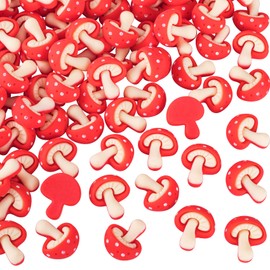PAGOW 50 pcs Resin Red Mushroom Creative Flatback Cabochons Charm DIY Scrapbooking Embellishment Phonecase Hair Clip Craft Jewelry Making
