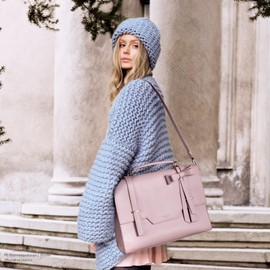 ECOSUSI Laptop Messenger Bag Women Briefcase 15.6 inch Laptop Satchel Handbags (Pink)