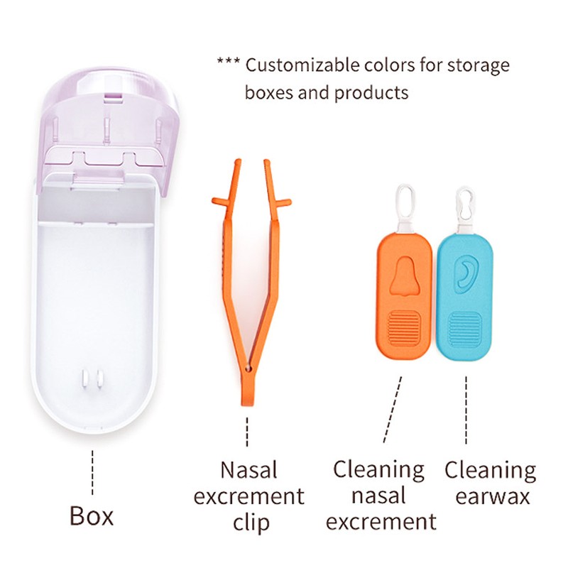 Baby Ear Nose Cleaner Set TPR Portable Double Head Safely