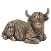 Widdle Gifts Reflections Bronze Resin Animal Ornament - Laying Highland