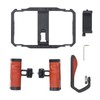 Aluminum Alloy Detachable Dual Wooden Handles Phone Cage for Cellphone