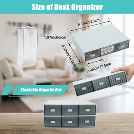 Wiwaplex Desk Drawer Organizer and Storage Box Acrylic Stackable Electronics Storage Box with Drawer for Storage Craft Makeup Desk Accessories(3 Drawer)