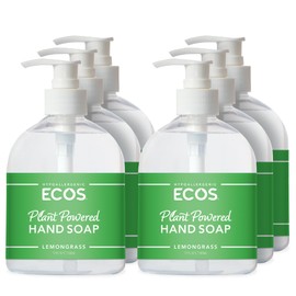 ECOS Hypoallergenic Hand Soap - Plants Based Hand Soap - Safe for Sensitive Skin - Lemongrass - 17 oz Bottle (6 pack)