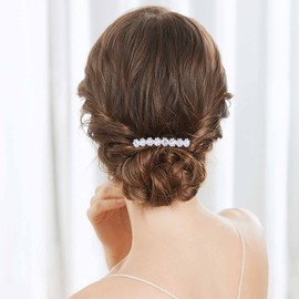 Aneneiceera Bridal Wedding Crystal Hair Comb Clip Silver Hair Side Combs Flower Hair Comb Rhinestone Headwear Bridal Hair Piece Bridesmaid Hair Accessories for Women and Girls (Silver)