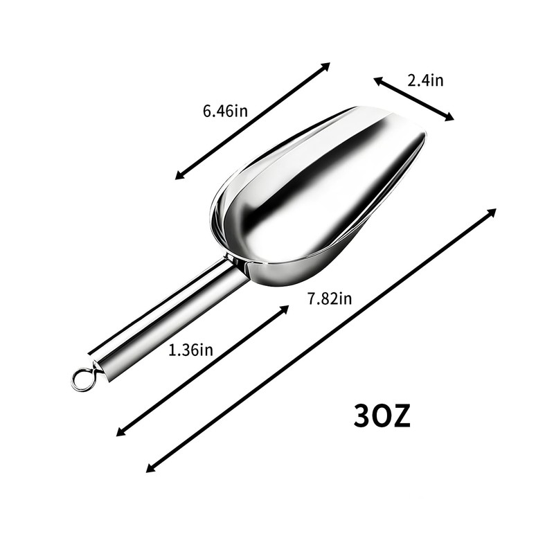 Metal Ice Scoop，Kitchen Ice Scooper for Ice Maker,Stainless Steel Small