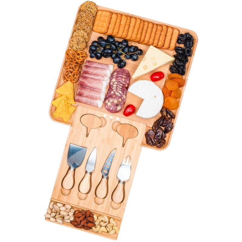 ECOEXL Cheese Board Charcuterie Board Set - Bamboo Serving Platter